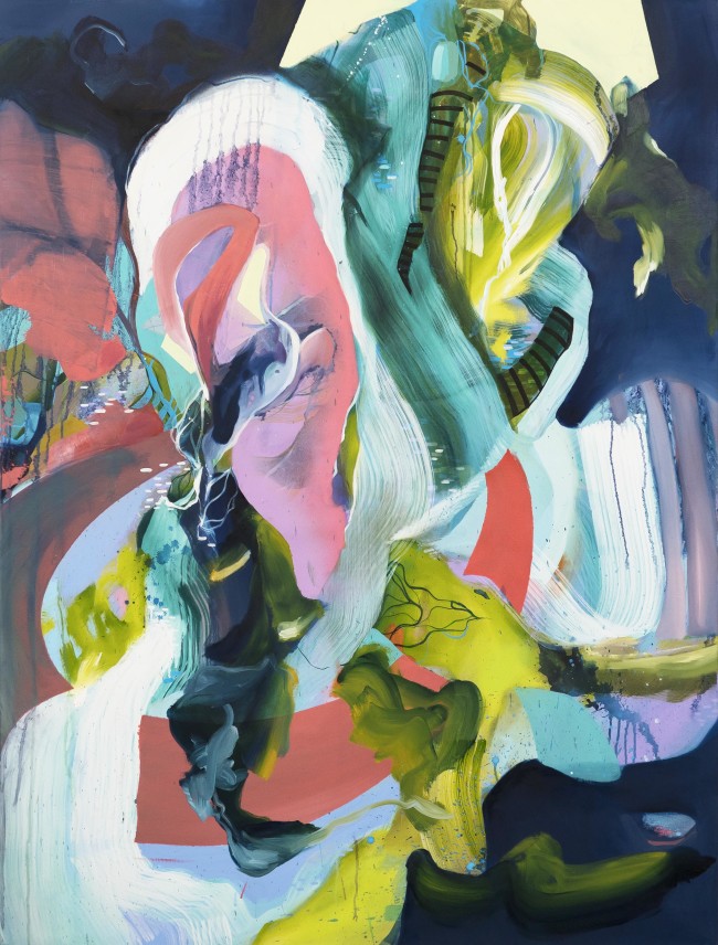 Julia Benz_Gedanken Verloren 160x120cm acrylic, ink, oil, aerosol on canvas 2018_web