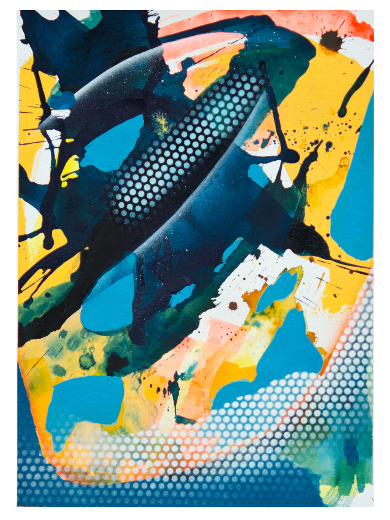 Tag 8_acrylic, ink, aerosol on paper, Hahnemühle 265g, 40cm x 30cm, 2020_Julia Benz_gerahmt